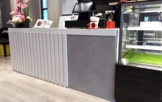 Bubble Tea Cafe Butterworth Prai Penang - Cashier Counter Flutter Panel Laminate Design - Commercial F&B
